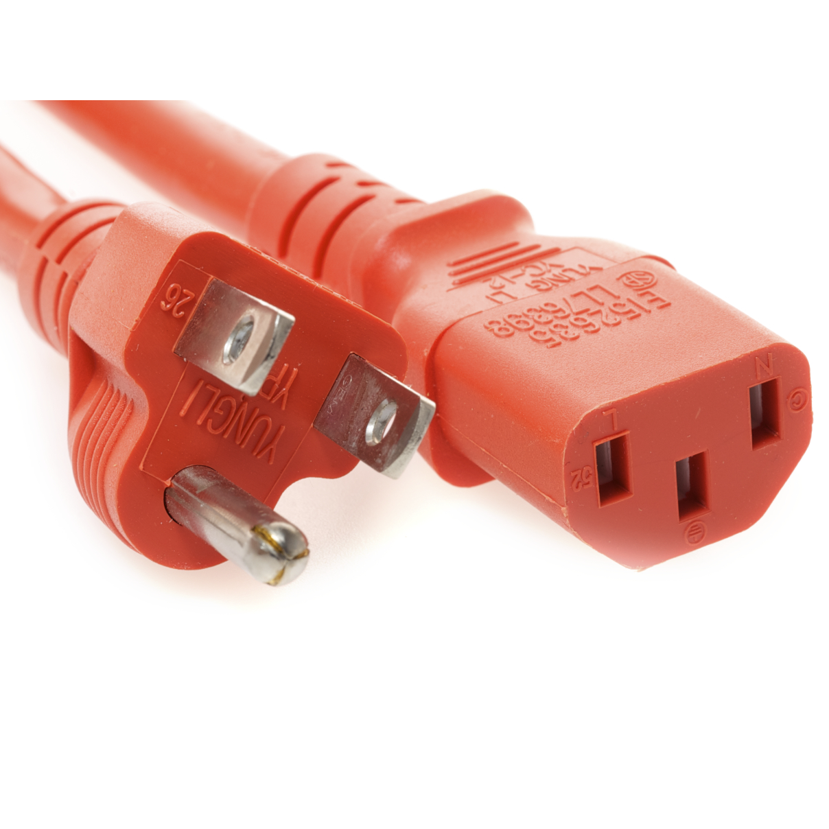 5-15P TO C13  PC to AC Outlet 15 Amp Power Cord- Orange